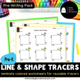 Pre-K Line & Shape Tracers & Tracing Worksheets