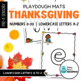 Thanksgiving Playdough Mats | Numbers 0-20 & Lowercase Letters