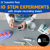 10 Easy STEM Experiments & Recording Sheets
