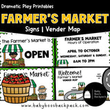 Farmer's Market Dramatic Play Printables