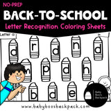 Back-to-School Trace & Color Alphabet Worksheets | Letter Recognition Review