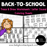 Back-to-School Trace & Color Alphabet Worksheets | Letter Recognition Review