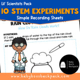 10 Easy STEM Experiments & Recording Sheets