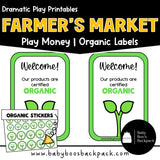 Farmer's Market Dramatic Play Printables