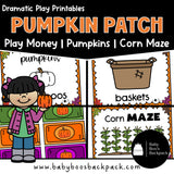 Pumpkin Patch Dramatic Play Printables for Preschoolers