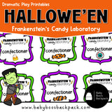 Halloween Dramatic Play Printables: Frankenstein's Candy Laboratory
