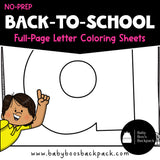 Back-to-School Trace & Color Alphabet Worksheets | Letter Recognition Review